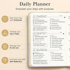 Mantra Planner 2026 Planner, Daily Journal & Gratitude Journal All-In-One with To Do List, Self Care Prompts & Habit Tracker - 7 x 10 - Evening