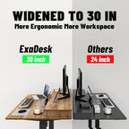 ExaDesk 48 * 30 Inches Electric Standing Widened Desk Adjustable Height with 4 Drawers, Double Storage Shelves Stand Up Desk, Home Office Workstation Sit Stand up Desk (Light Rustic Brown)