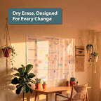 Own the Year GIANT UNDATED Wall Calendar | 4ft x 3ft Full-Year Reusable Dry Erase Planner, Jumbo Whiteboard Wall Calendar with Markers, Includes Stickers & Mounting Kit, Large Quarterly Layout for Home or Office