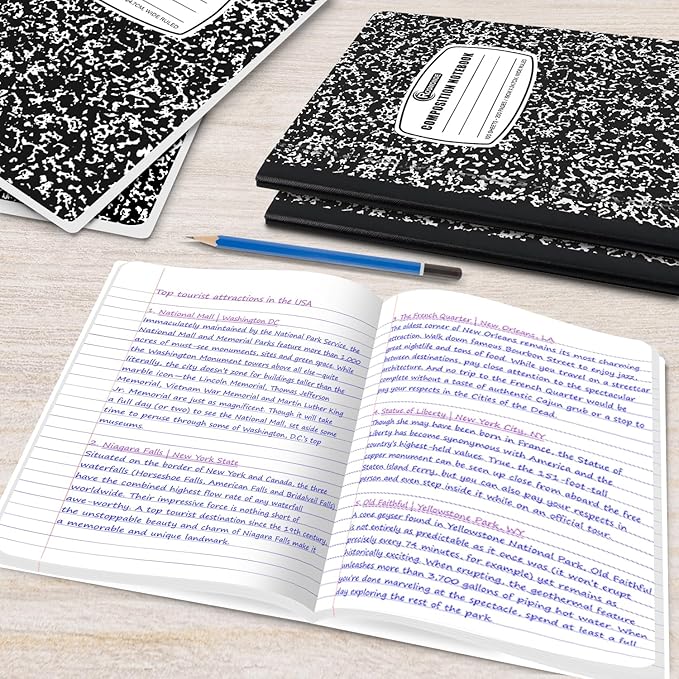 Rosmonde 1000 Pack (Pallet) Composition Notebooks Bulk, Wide Ruled, Pallet of Notebooks, 200 Pages (100 Sheets), 9-3/4 x 7-1/2, Bulk Notebooks for School, Bulk Office Notebooks, 4-7 Days Transit