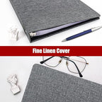 Vienrose 3 Ring Binder 1 Inch Round Rings with Linen Fabric Cover, Fits 8.5 x 11 Inch Paper, Durable Organizer for School, Office, Home, Recipes (2 Pack,Darkgrey)