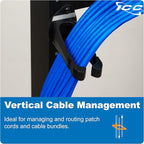ICC 1.25” Plastic Cable Management Ring, Vertical, Rack or Wall Mount, Pack of 1 – Cable Organizer for Structured Wiring and Data Center Racks