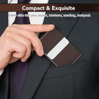 DMFLY Business Card Holder with Ultra Slim Design, Business Card Case with Premium PU Leather, Suit Pocket Metal Card Holder for Women/Men, Magnetic Closure Quick Access Cards