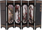 LUOZZY Chinese Style Mini Screen Ornaments Desktop Wooden Panel Divider Creative Folding Small Screen Props for DIY Crafts Home Office Tabletop Decor