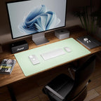 Aothia Double-Sided Desk Pad – 37.8"x17" Leather Desk Mat with Eco Cork Protector, Large Mouse Pad, Waterproof Desk Blotter for Office/Home (Aqua)