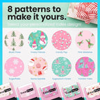 ExcelMark Address Stamp - Custom Return Address Stamp with Elegant Designs, Vibrant Colors & Patterns – Perfect for Mail, Invitations & Gifts (Holiday)