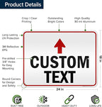Custom Arrow Directional Sign, 18x24 Inches, 3M EGP Reflective, Rust Free .080 Aluminum, Fade Resistant, Made in USA by My Sign Center