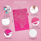 Legend Planner – Weekly & Monthly Life Planner to Hit Your Goals & Live Happier. Organizer Notebook & Productivity Journal. A5 (Hot Pink)