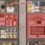 REIBII 45.5''W Storage Shelves Wire Shelving, 5 Tier Pantry Shelves for Storage Rack, Adjustable Metal Shelving for Pantry Kitchen Steel Shelving, 45.5" W x 71" H x 17.7" D, 2 Pack