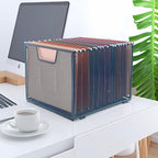 SREGGSIY 2 Pack Metal File Baskets,Hanging File Folder Organizer,Office File Box,Letter Size,Black (2)