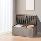 Yardgrace 180 Gallon Outdoor Storage Deck Box - Large Waterproof Resin Bin for Delivery Boxes Outside, Lockable Storage for Patio/Pool Cushions & Tools, UV-Resistant, Granite Grey