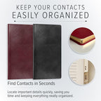 Gallery Leather Small Address Book with Alphabetical Tabs up to 403 Records, Leather Notebook Hardcover, Telephone and Address Books - 6 x 3.25 ", Camden Red