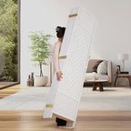 DURASPACE 8 Panel Room Divider, 6ft Tall Folding Privacy Screen, 19.5" Wide Panels, 360°Rotation, Hand-Woven Freestanding Wood Partition for Room Separation