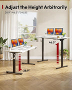 SANODESK Electric Standing Desk 60 x 24 Inches Whole-Piece Desktop Height Adjustable Stand Up Desk w/6-Button Controller Ergonomic Computer Desk for Home Office, Black Frame + White Tabletop
