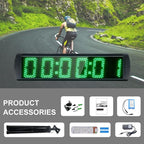 Large LED Display Digital Race Timer with Battery,Function-Countdown/Up/Time Clock, Remote Control, Tripod Stand and Adjustable Brightness for Sports Events, Races, Meetings, Presentations