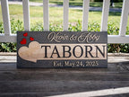 Custom Family Name Sign | Personalized Wooden Wedding Gift | Rustic Last Name Wood Plaque | Established Date Sign |Аnniversаrу (Taborn Style)