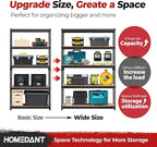 HOMEDANT 5 Tier Storage Shelves Adjustable Laminated Boltless Garage Metal Shelving Unit Heavy Duty Utility Rack Shelf Warehouse Pantry Closet Kitchen (2, (L) 48.1" W, Black)