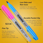 TOMPEN Permanent Markers Fine Tip 100 Pack Bulk,10 Assorted Colors,Waterproof Permanent Marker with Quick Drying on Valentine's Day card,Wood,Plastic,Paper,Metal,Mirror for Office School Classroom
