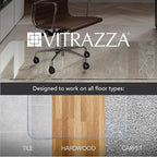 Vitrazza Glass Chair Mat 36” x 42” Superior ¼ Thick, Chiaro Standard Clear, Certified Tempered Safety Glass, Delivers a Smooth Glide, Protects Carpet or Wood, Beautiful in Home or Office.