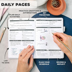 Clever Fox Ultimate Achiever’s Goal Planner - Focus & Productivity 90 Day Journal. Undated Daily Weekly Monthly Planner Organizer & Hourly Schedule Notebook - Hardcover, A5 Size, Pearl White
