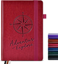 PAIBAS Lined Journal Notebook for Women Men, 160 Pages, A5 Hardcover Vintage Leather Journaling Notebooks for Work, School, Note Taking, Travel, Bible Study,Daily Diary for Writing 5.8"x8.5"(Burgundy)