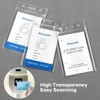 ABEYATH 50Pack Extra Thick ID Card Name Badge Holder Heavy Duty Waterproof Clear Plastic PVC Vertical Sleeve Pocket Resealable 4.6x3.82inch