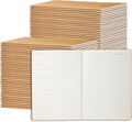 miikoul 72 Pack A5 Kraft Paper Notebook Lined Journal Bulk, 8.3 X 5.5 Inch, 60 Pages/30 Sheets, 80gsm, Travel Notebook Notepad for Adult, Students, Gift, Office, Back to School Supplies