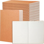 miikoul 24 Pack A5 Kraft Paper Notebook Lined Journal Bulk, 8.3 X 5.5 Inch, 60 Pages/30 Sheets, 80gsm, Travel Notebook Notepad for Adult, Students, Gift, Office, Back to School Supplies