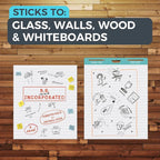 FAHKNS Lined Sticky Easel Pad，Large 25x30 Inch Self-Adhesive Teacher'S Flip Chart Paper, Easel Pad with Dry Erase Surface for Classroom/Office, White, 30 Sheets/Pad, 10 Pads/Pack
