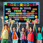 This is Your Year Set Bulletin Board Becorations Classroom Decoration Inspirational Welcome Back to School Colorful Bulletin Board Cutouts for School Office Classroom Home Chalkboard Wall Decor