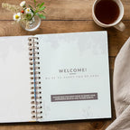 Paper 'n Such Guest Book for Rental House - Vacation Home - Short Term Rentals, Host Essentials, Spiral Hardcover Welcome Log for Airbnbs- 200 Pages (White/Blue)