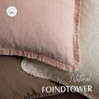 Foindtower Set of 2 Decorative Linen Fringe Throw Pillow Covers Boho Farmhouse Cushion Cover with Tassels Soft Accent Pillowcase for Couch Chair Sofa Bed Living Room Home Decor,16×16 Inch,Light Pink