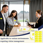 3 Pack of 900 Visitor Badges Stickers Visitor Log Book with Carbon Copy Visitor Pass Stickers with Carbonless Visitor Name Tags Guest Registry Log Book for School Business Church