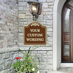 Custom Decorative Sign, Personalized Metal Sign for Business, Driveway, Home, Airbnb, Office Door Plaque, Brown Background Sign, 24x24 Inches, ACM, Fade Resistant, Made in USA by Sigo Signs