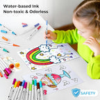 Ohuhu Markers for Adult Coloring Books No Bleeding 100 Colors Coloring Markers Water-based Dual Tips Fineliner & Brush Drawing Pens Art Pens for Kids Adults Sketch Journal - Maui - White