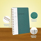Spiral Notebook-5.75" x 8.125" College Ruled Journal with Inner Pockets and 160 Pages,PU Leather Cover Business Journal, Twin-Wire Binding Notebook Perfect for Office & Home School Supplies 3 pack Reefblue/Green/Brown