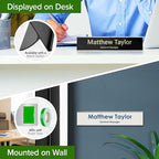 Name Plate for Desk, Personalized Plate, Custom Door Name Plate for Office Doors, Wall, Wall Holder, Laser Engraved, 2" x 10", 18 Color Options, Made in USA by My Sign Center.