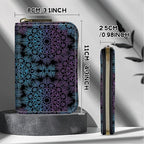 BWEGRHE Cute Credit Card Holder with Zipper, Purple Blue Mandala RFID-Blocking Card Case Small Wallet for Women Men, Multi-slot Card Organizer Case Travel Accordion Wallet