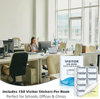 1 Pack Visitor Badges with Carbon Copy Visitor Stickers Letter Size Visitor Log Book Protecting Privacy Pages for School Church Business Visitor Pass Stickers 150 Visitor Badges 30 Memo Pages (1)