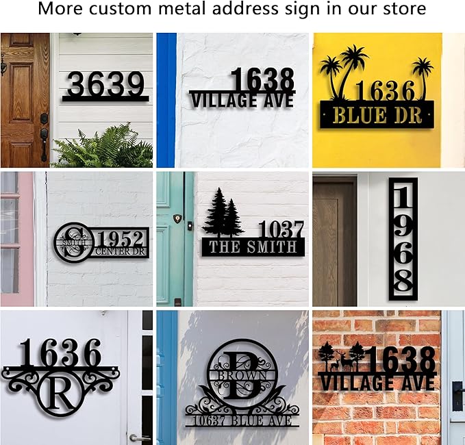 Personalized Palm Tree Address Sign, House Number Sign, Address Number for Houses, Metal Address Plaque Sign, Custom House Number Sign, Address Plaques for House Numbers