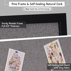 Gideal Cork Board Bulletin Board, 24 x 36 Inch Cork Boards for Walls, Large Cork Board for Office, School & Home with Imported Solid Wood Frame and Grey Canvas, Wall Mounted Notice Boards, 2 Pack