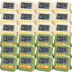 Weewooday 24 Pcs Digital Kitchen Timer Magnetic Timer Bulk On/Off Switch Minute Second Count up Countdown Loud Alarm for Exercise Cook Baking (Candy Green,Eggshell Yellow)