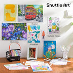 Shuttle Art 61 Colors Alcohol Markers, 60 Colors Dual Tip Art Marker Set Plus 1 Colorless Blender with Marker Case Perfect for Illustration Students Adult Coloring Sketching