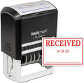 MaxMark Large Self-Inking Rubber Date Office Stamp with Received Phrase & Date - Red Ink, 12-Year Band - Style 3