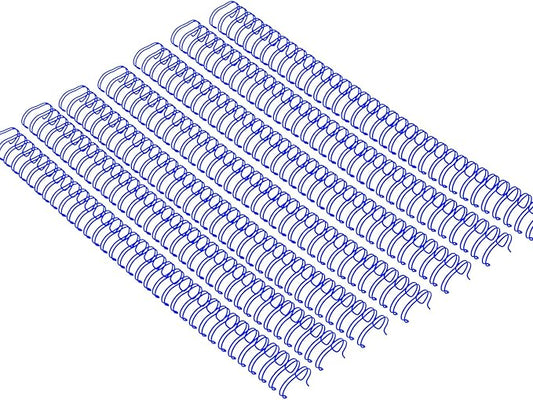 100 Pack Double Loop Wire Binding Spines, YolieraArt Wire Binding Spines, 1/2 Inch Binding Wire for Letter Size (100 Sheet Capacity, 100P, 3:1 Pitch, Blue)