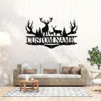 Dyoart Personalized Deer Metal Cabin Sign | Custom Metal Signs Outdoor | Deer Custom Wall Art | Outdoor Deck Decor | Last Name Deer Monogram | Camping Signs | Deer Hunter Gift | Cabin Decor
