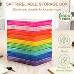 Photo Storage Box 5 x 7 Inches, 10 Inner Extra Large Photo Boxes with Dividers, Colorful Acid-Free Photo Storage Containers with Handle, Photo Organizer Craft Keeper for Photo, Craft, Stamp etc