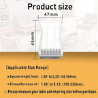 Clear Square Chair Leg Floor Protectors for Hardwood, Furniture Legs Caps, 16Pcs, Fit:2" - 2 1/4".