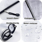 Oaimyy-18PCS-12 x 16 Inches-Mesh Zipper Pouch, Plastic Zip File Folders Puzzle Bags for Organizing,for Office Supplies,Travel,Home Storage-Black, 12"x 16"