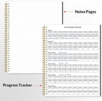Fitness Journal Workout Planner for Women & Men, A4 (8.5" x 11") Workout Journal Log Book Planner Gift for Track Gym Essentials, Home Workouts, Track Progress, Achieve Wellness Goals, Black